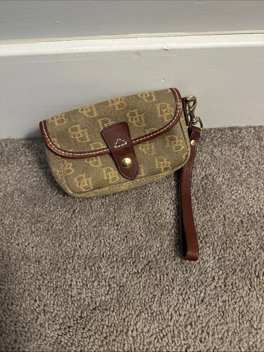 Dooney & Bourke Brown Monogram Wristlet Clutch